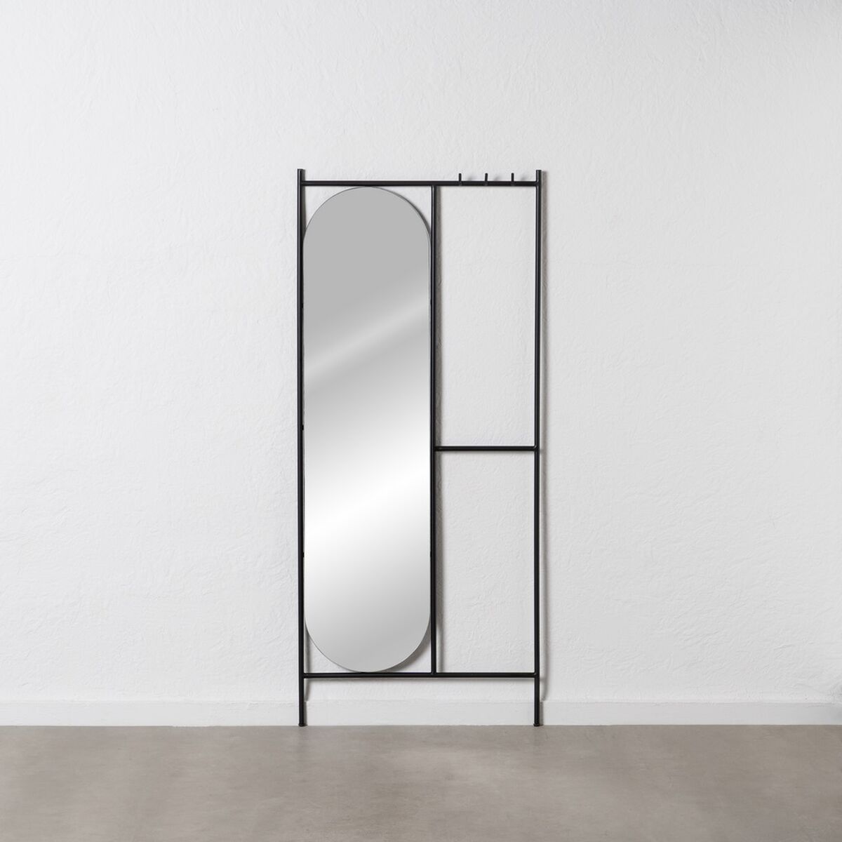 Hattställ Svart Järn Speglar 70 x 4 x 160,5 cm - 2
