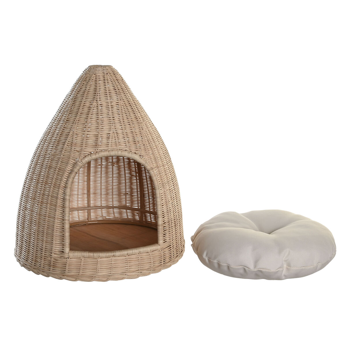 Säng för husdjur DKD Home Decor 45 x 45 x 57 cm Naturell Rattan - 3