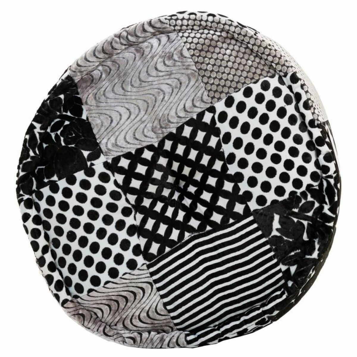 Puff Alexandra House Living Vit Svart 50 x 40 x 50 cm - 4