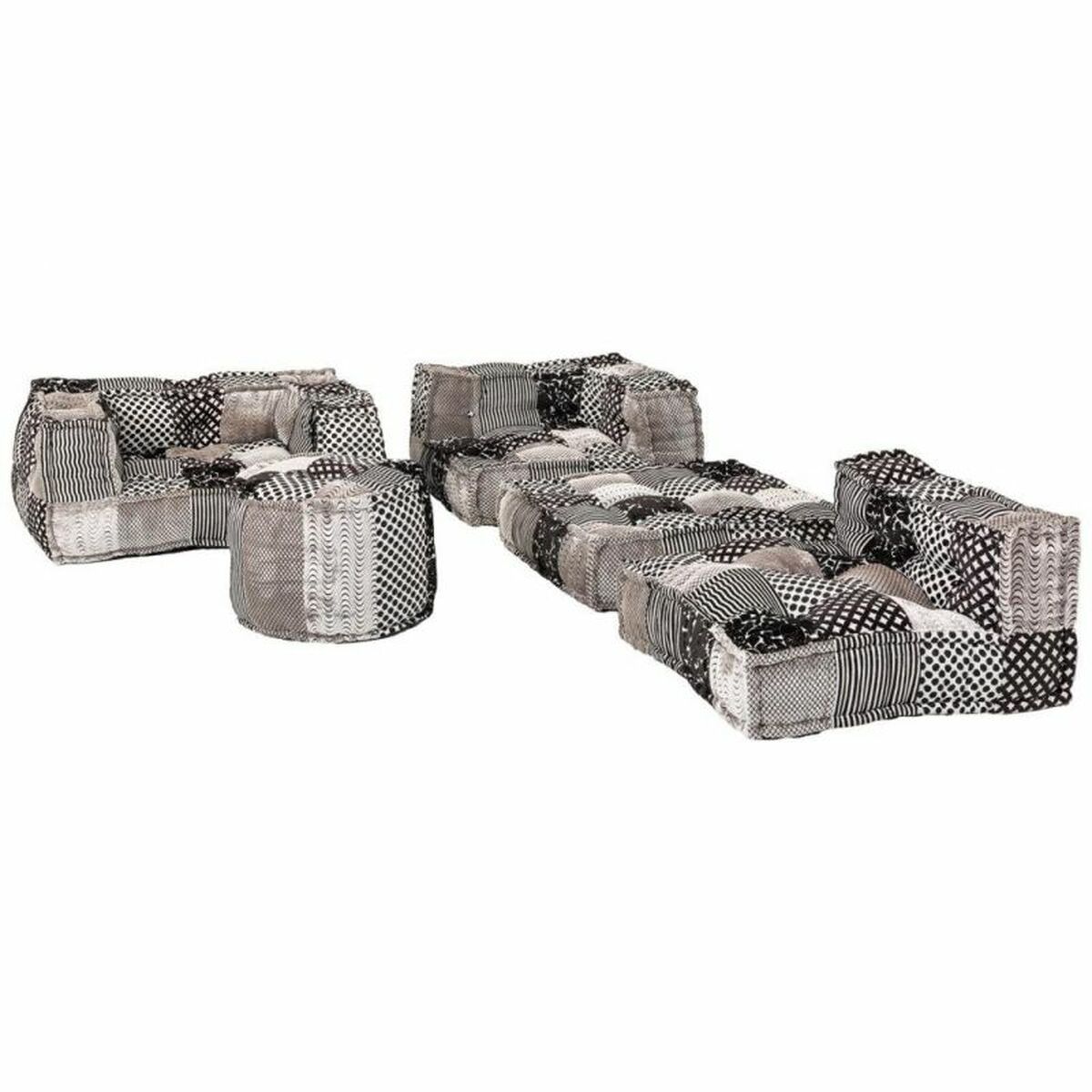 Puff Alexandra House Living Vit Svart 50 x 40 x 50 cm - 6