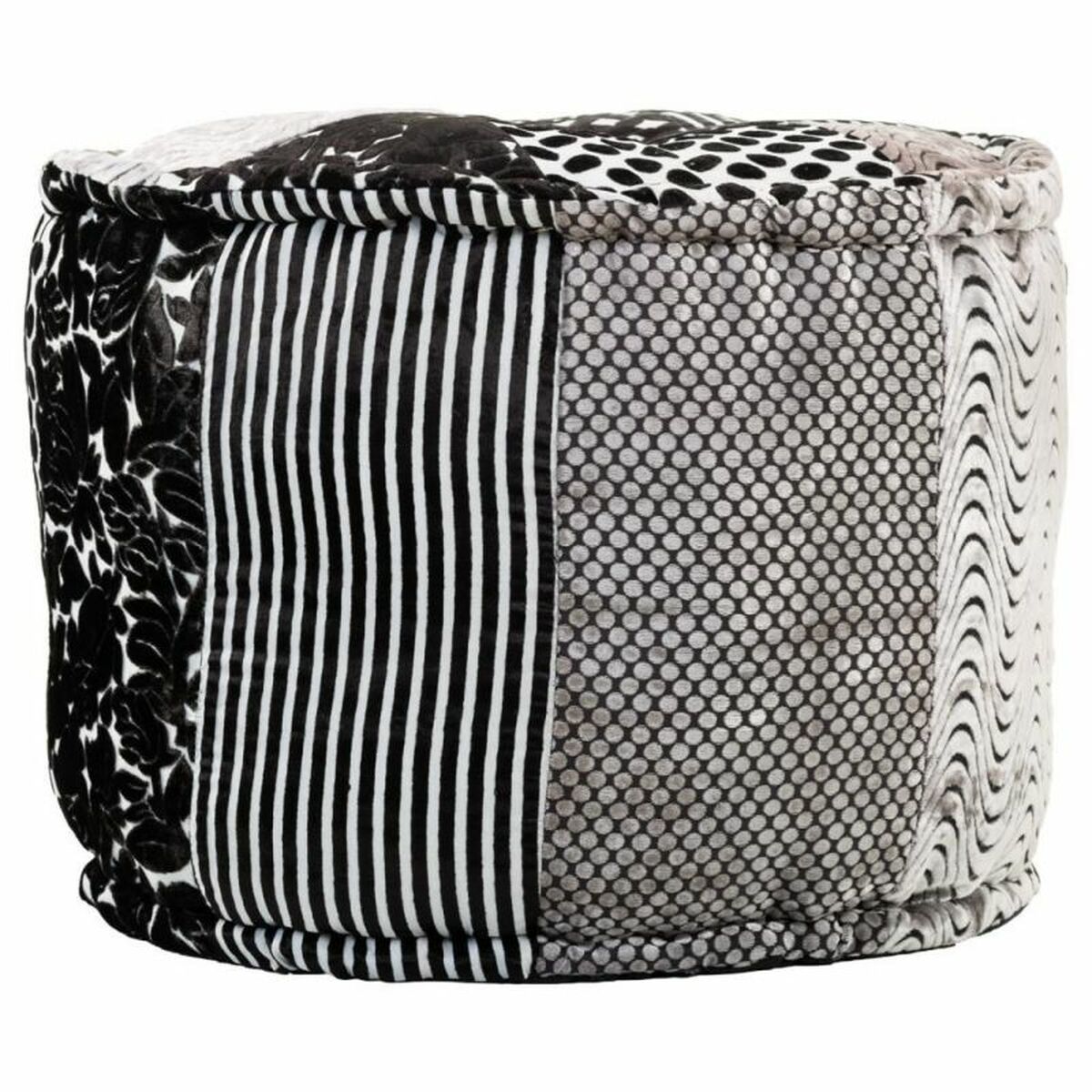 Puff Alexandra House Living Vit Svart 50 x 40 x 50 cm - 3