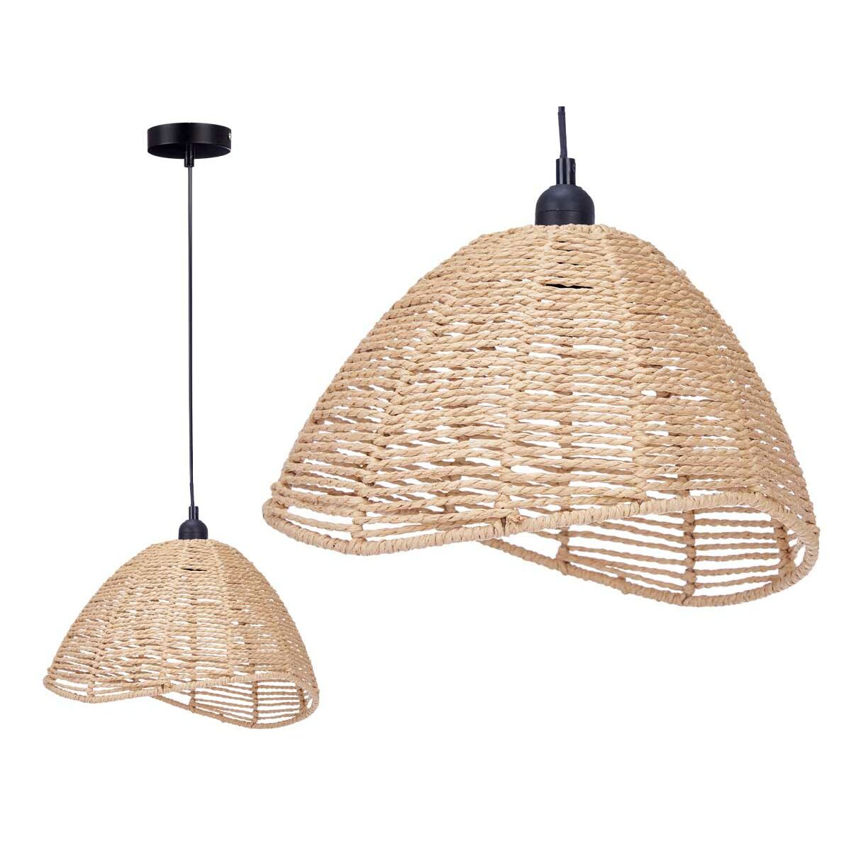 Taklampa Naturell Rattan 60 W Konformad 220 -240 V 34 x 20 x 30 cm (2 antal) - 5