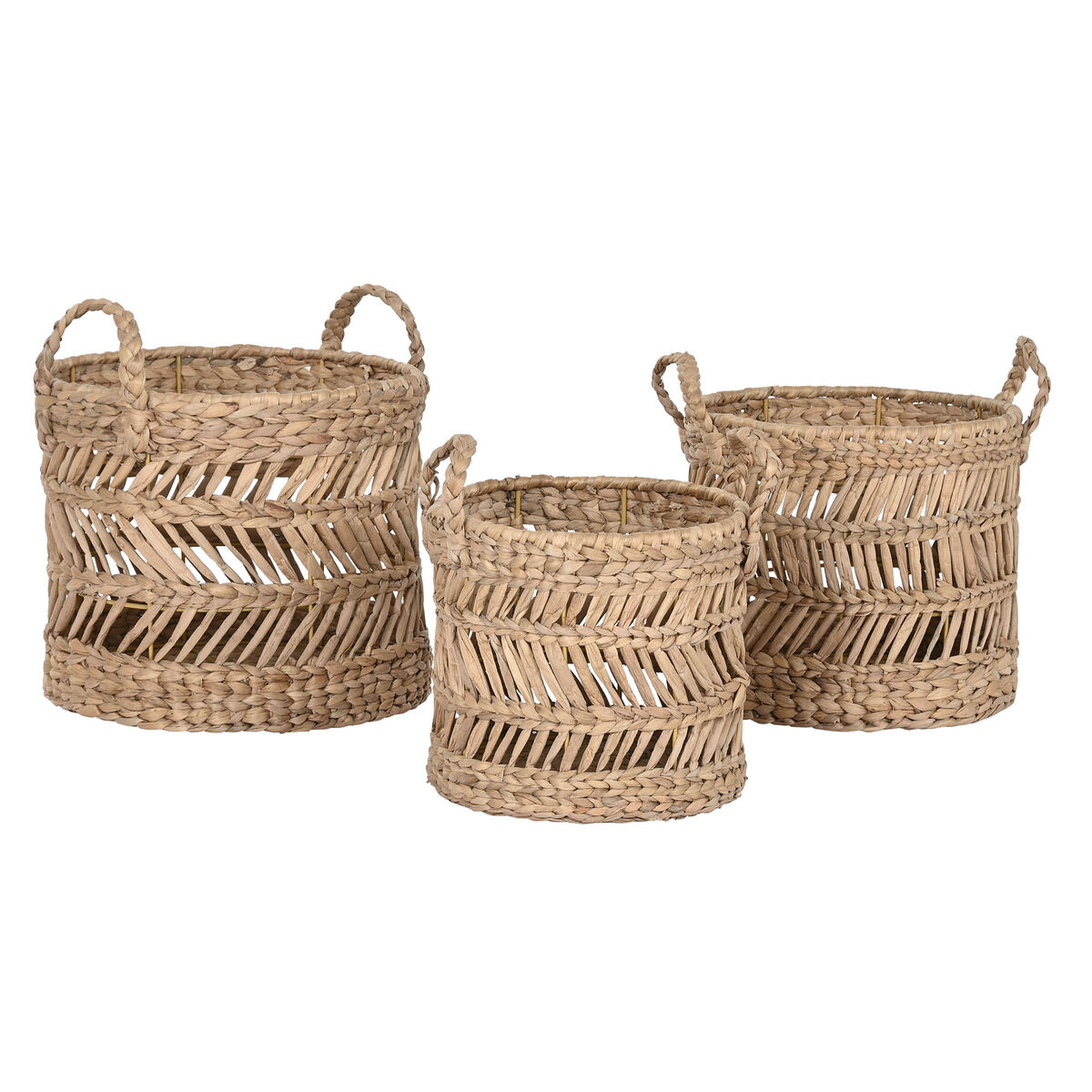 Korg - set Home ESPRIT Naturell Metall Naturliga fibrer (3 Delar) - 4