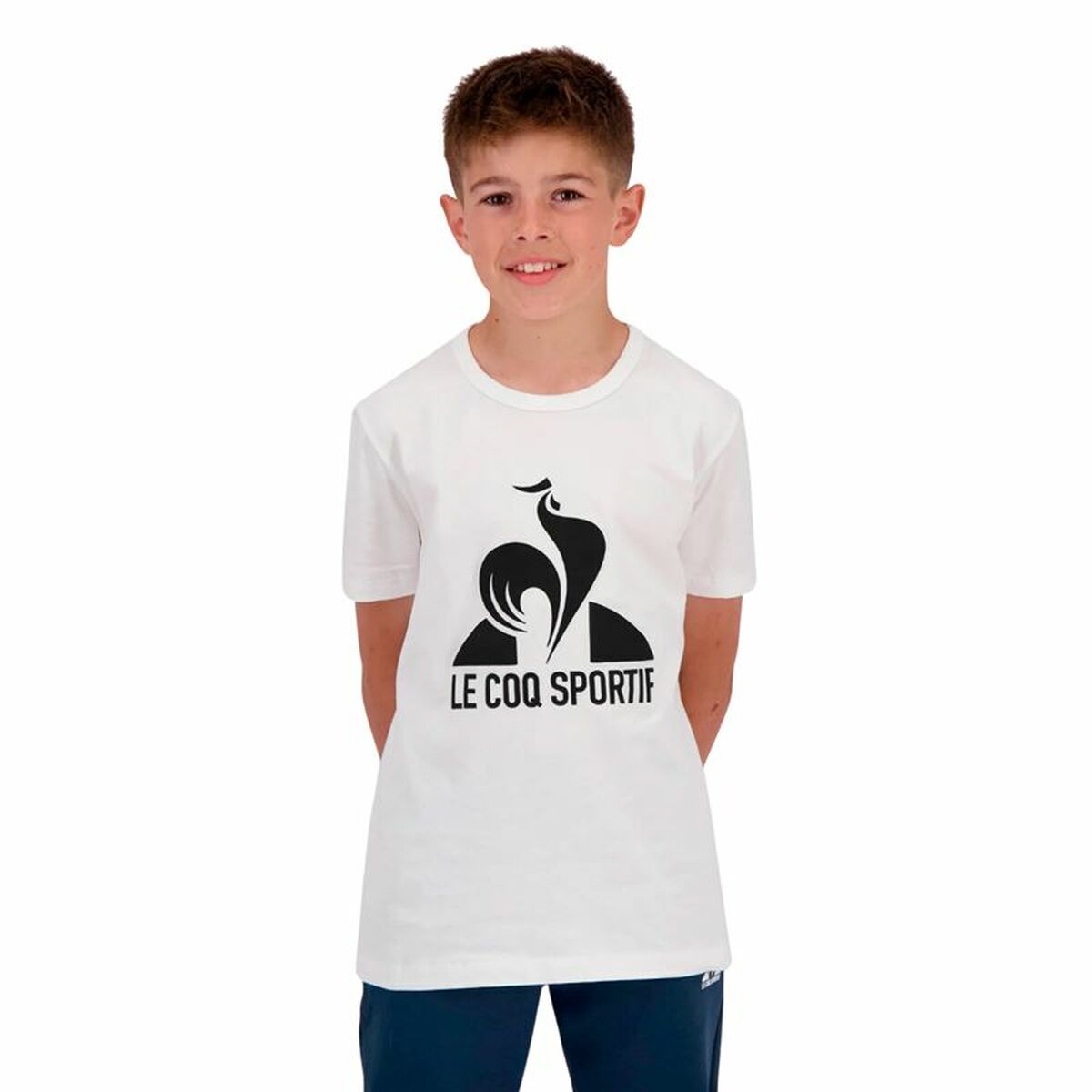 Barn T-shirt med kortärm Le coq sportif Ess N°1 Enfant New Vit - 3