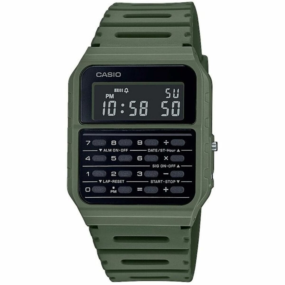 Unisexklocka Casio CALCULATOR Svart Grön - 3