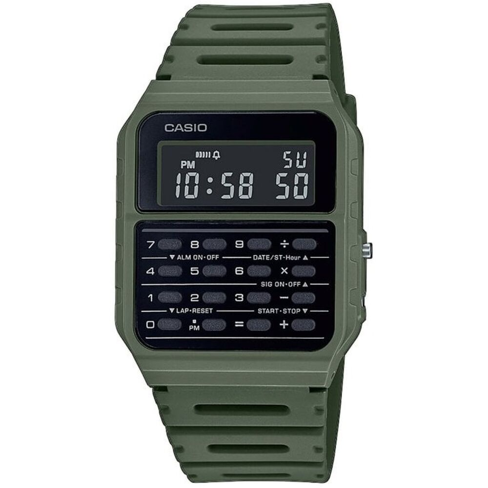 Unisexklocka Casio CALCULATOR Svart Grön