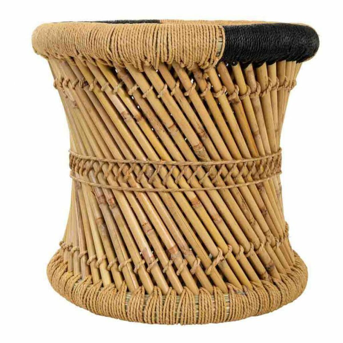 Stolset Alexandra House Living Svart Naturell Bambu Snöre 38 x 38 x 38 cm 2 Delar - 3