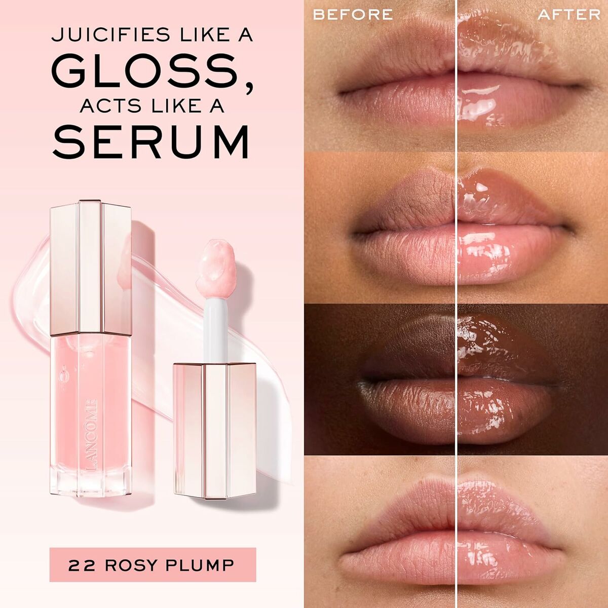 Gloss Lancôme IDÔLE MAKE-UP Nº 22-Rosy Plump 9 ml - 2