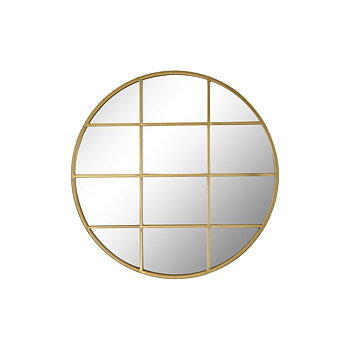 Väggspegel DKD Home Decor 60 x 2,5 x 60 cm Glas Gyllene Järn Fönster (60 Delar)