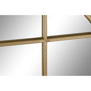 Väggspegel DKD Home Decor 60 x 2,5 x 60 cm Glas Gyllene Järn Fönster (60 Delar)