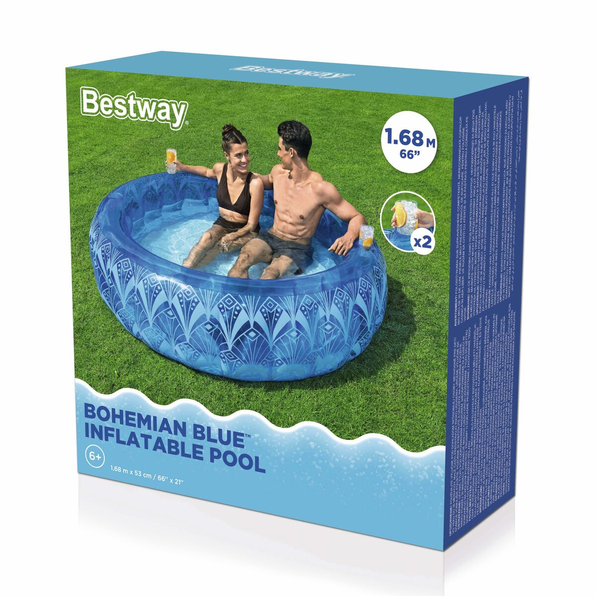 Uppblåsbar plaskpool för barn Bestway 168 x 53 cm - 2