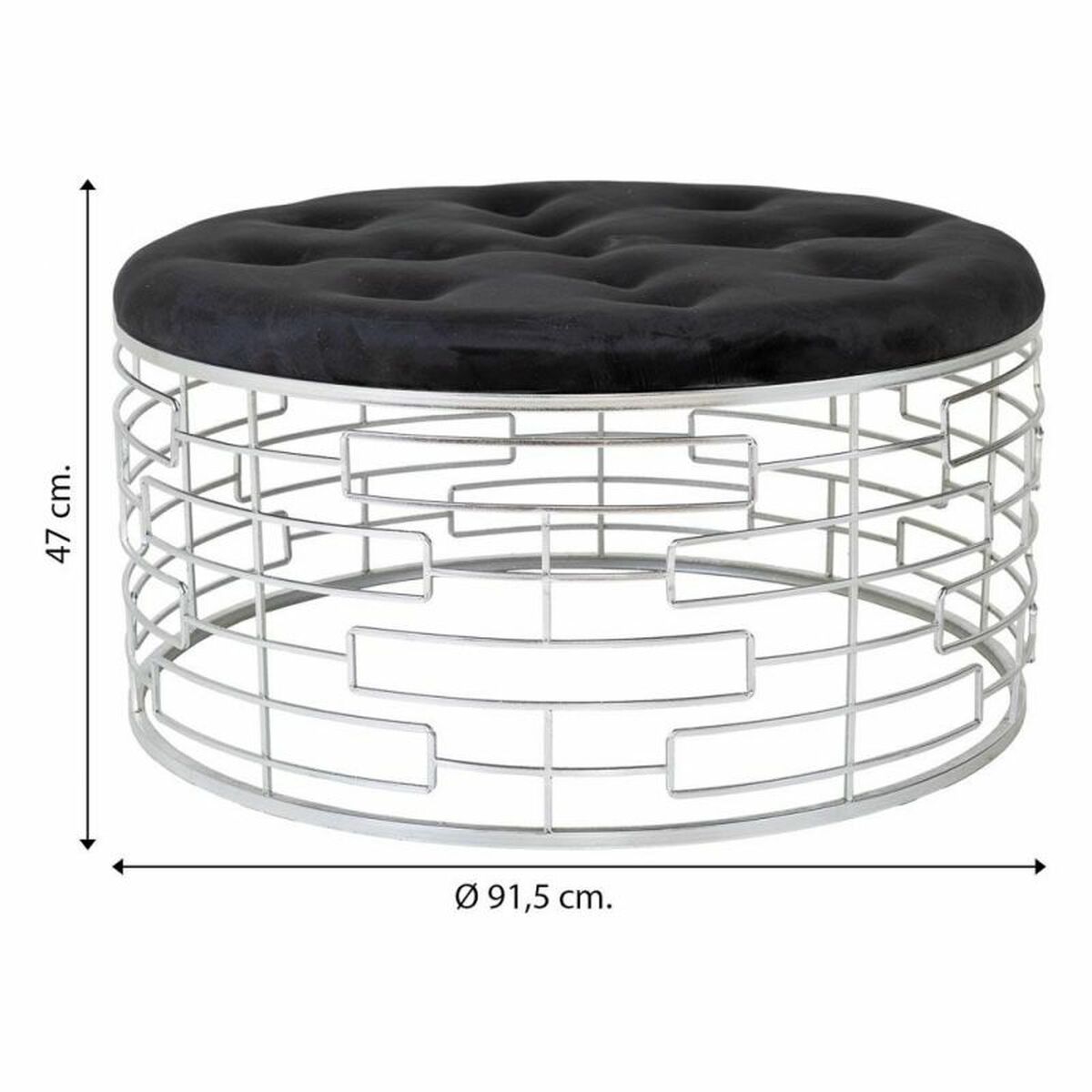 Sittpall Alexandra House Living Guld Metall Badsvamp Trä MDF 91 x 47 x 91 cm - 7