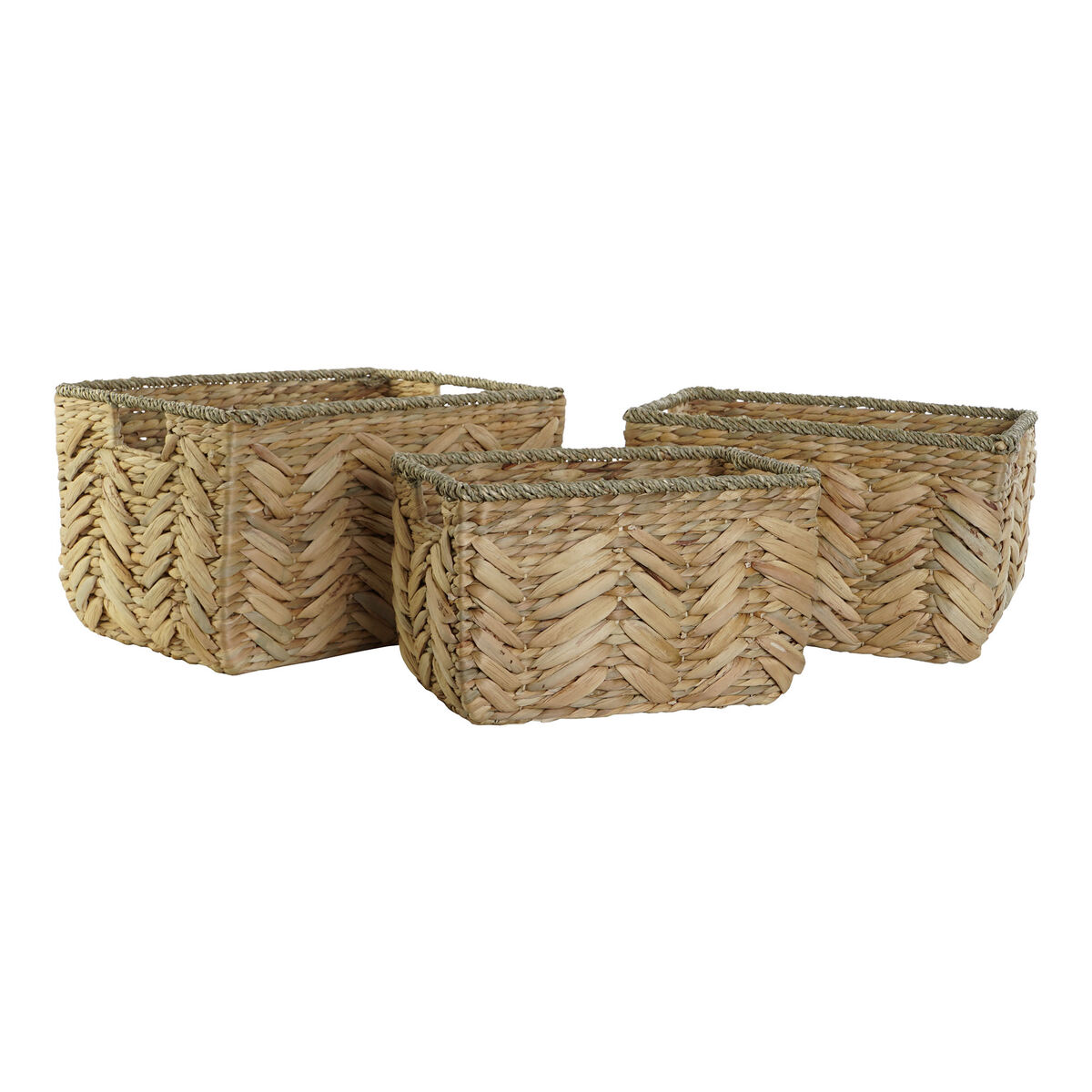 Korg - set Home ESPRIT Naturell Sjögräs Naturliga fibrer Boho 44,5 x 32,5 x 27,5 cm 3 Delar - 4
