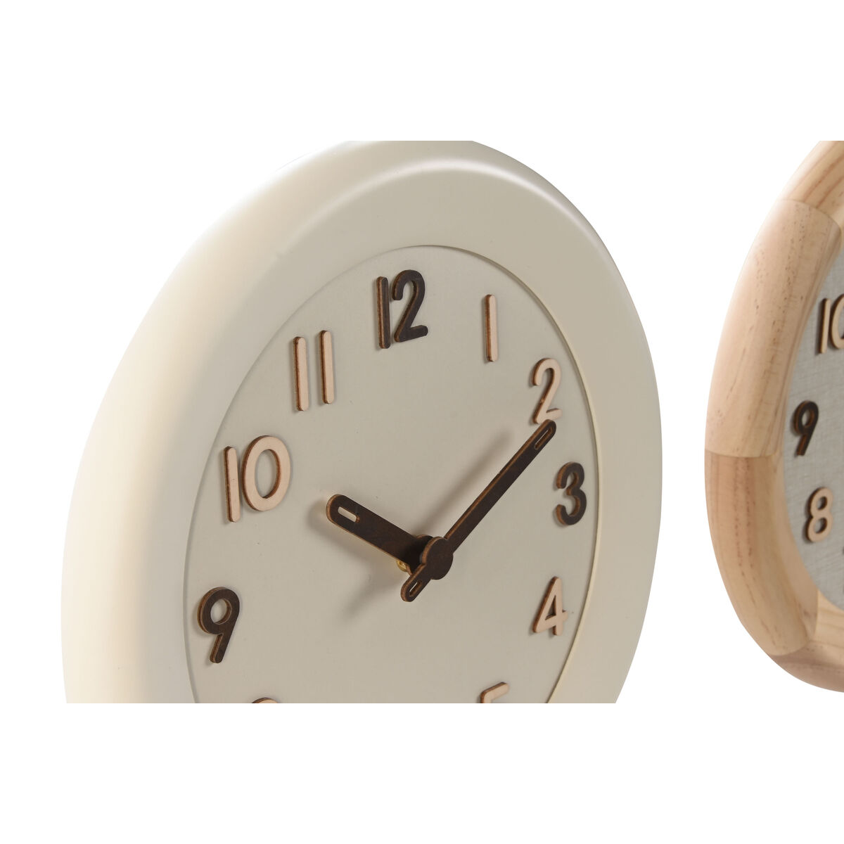 Väggklocka Home ESPRIT Beige Naturell Trä 30 x 5 x 30 cm (2 antal) - 2