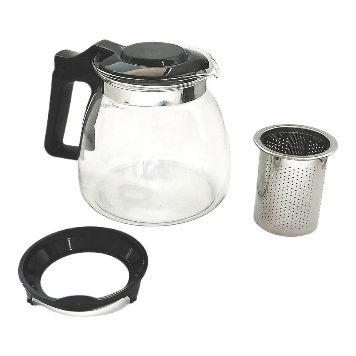 Tekanna Vivalto Svart Transparent Silvrig Silver Glas Rostfritt stål Plast 900 ml - 8