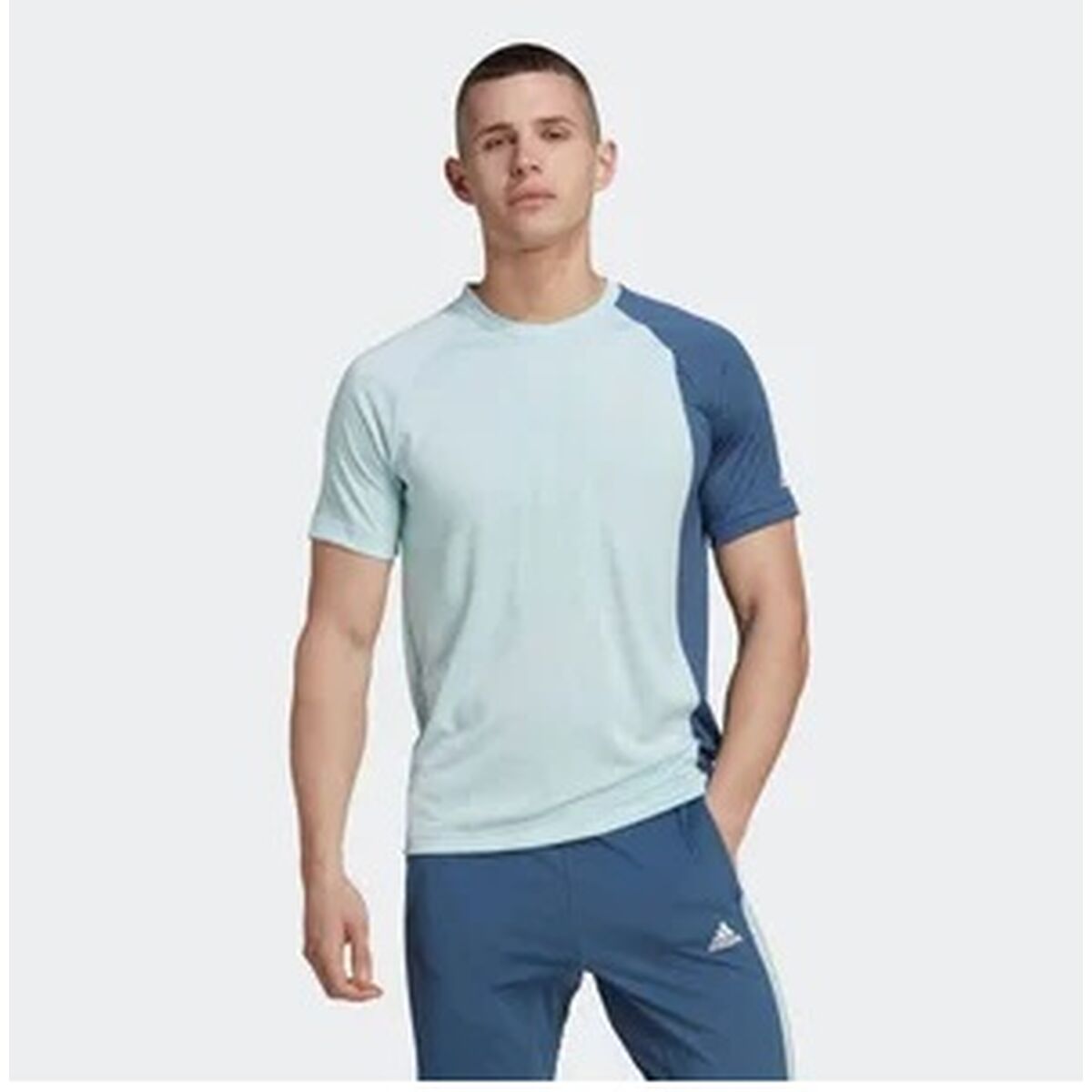 T-shirt med kortärm Herr Adidas  ColourBlock Röd - 4