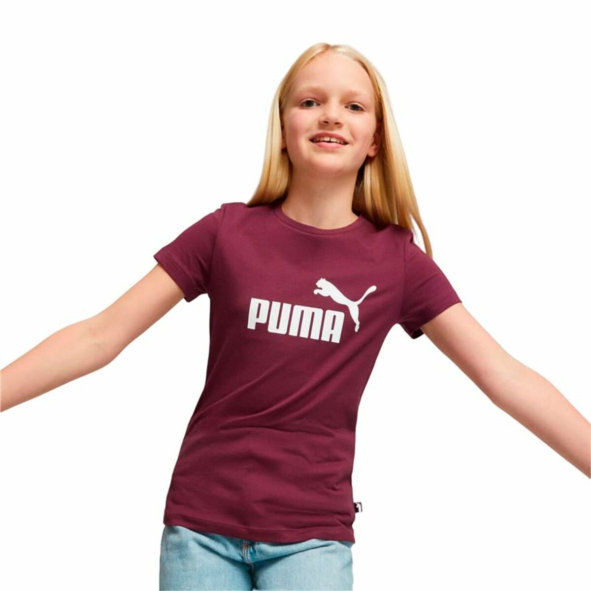 Barn T-shirt med kortärm Puma Ess Logo Rödbrun - 3