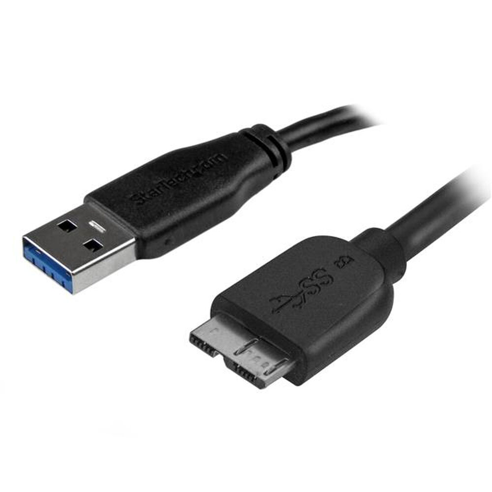 USB-kabel till mikro-USB Startech USB3AUB2MS Svart