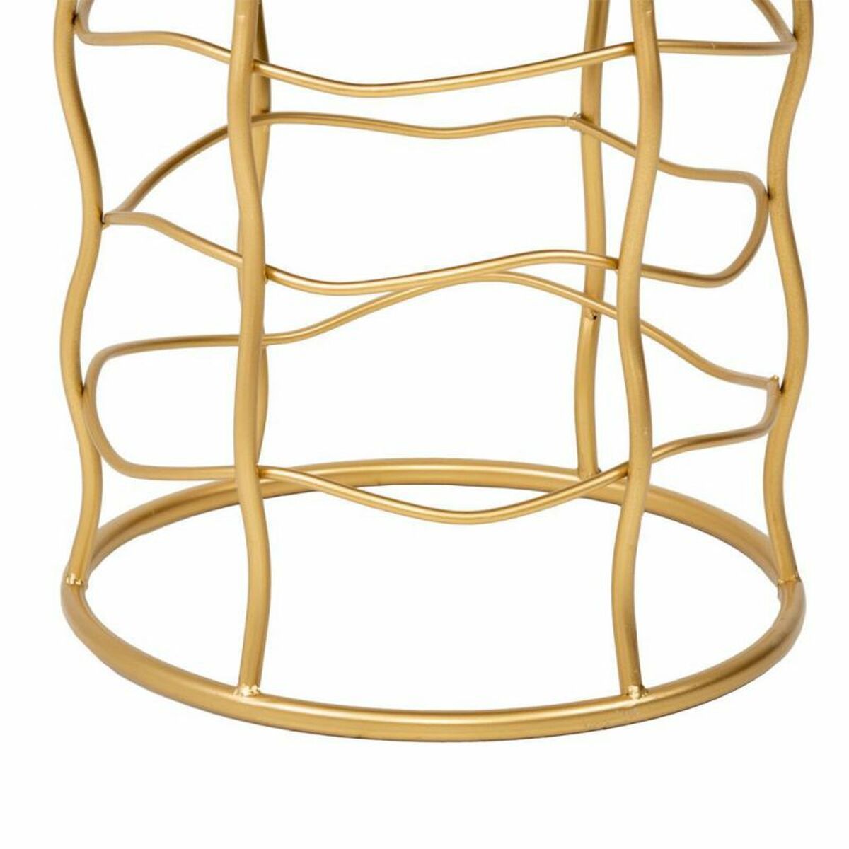 Sittpall Alexandra House Living Guld Metall Badsvamp Trä MDF Tyg 36 x 46 x 36 cm - 4