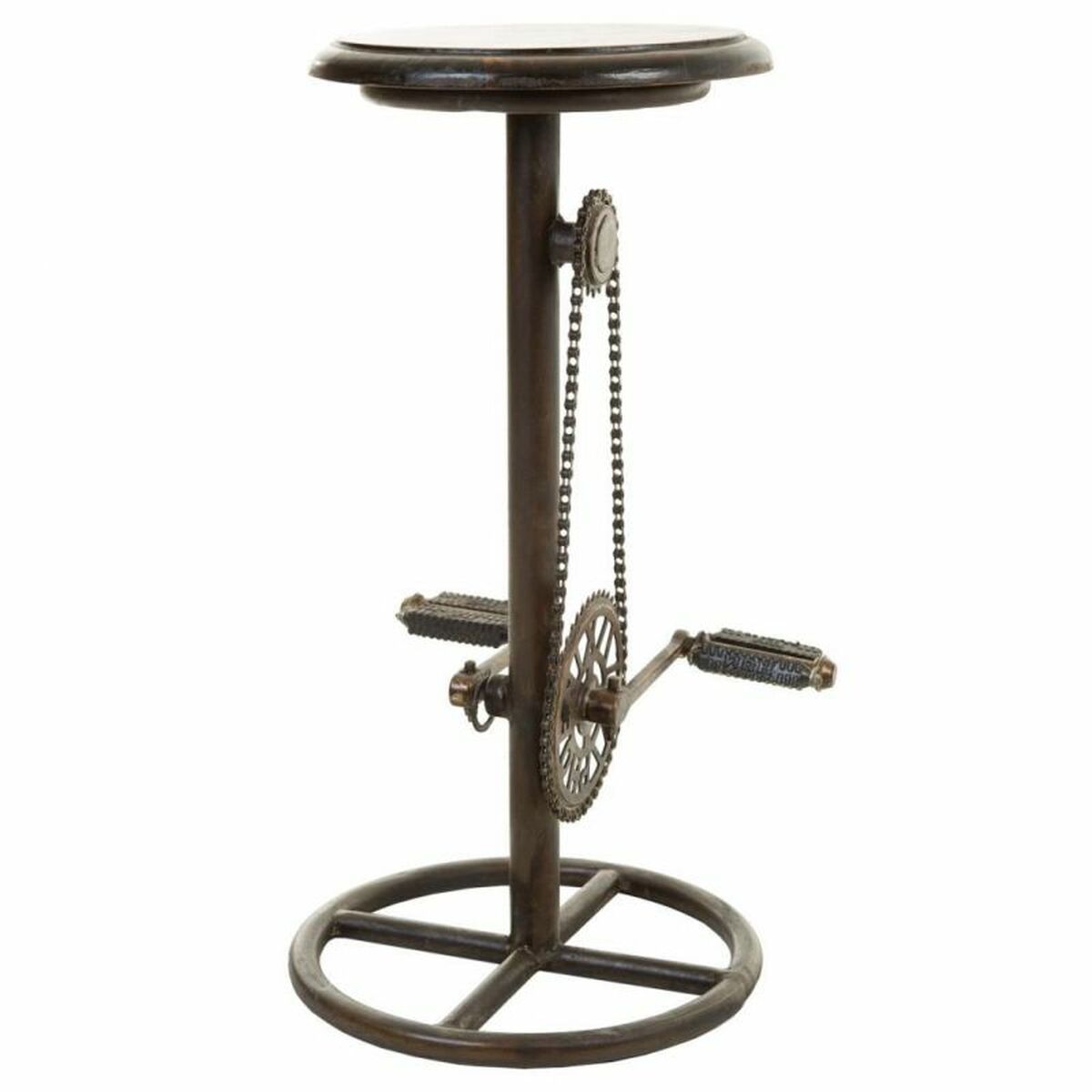 Sittpall Alexandra House Living Brun Svart Metall Trä MDF 40 x 73 x 40 cm Pedaler - 3