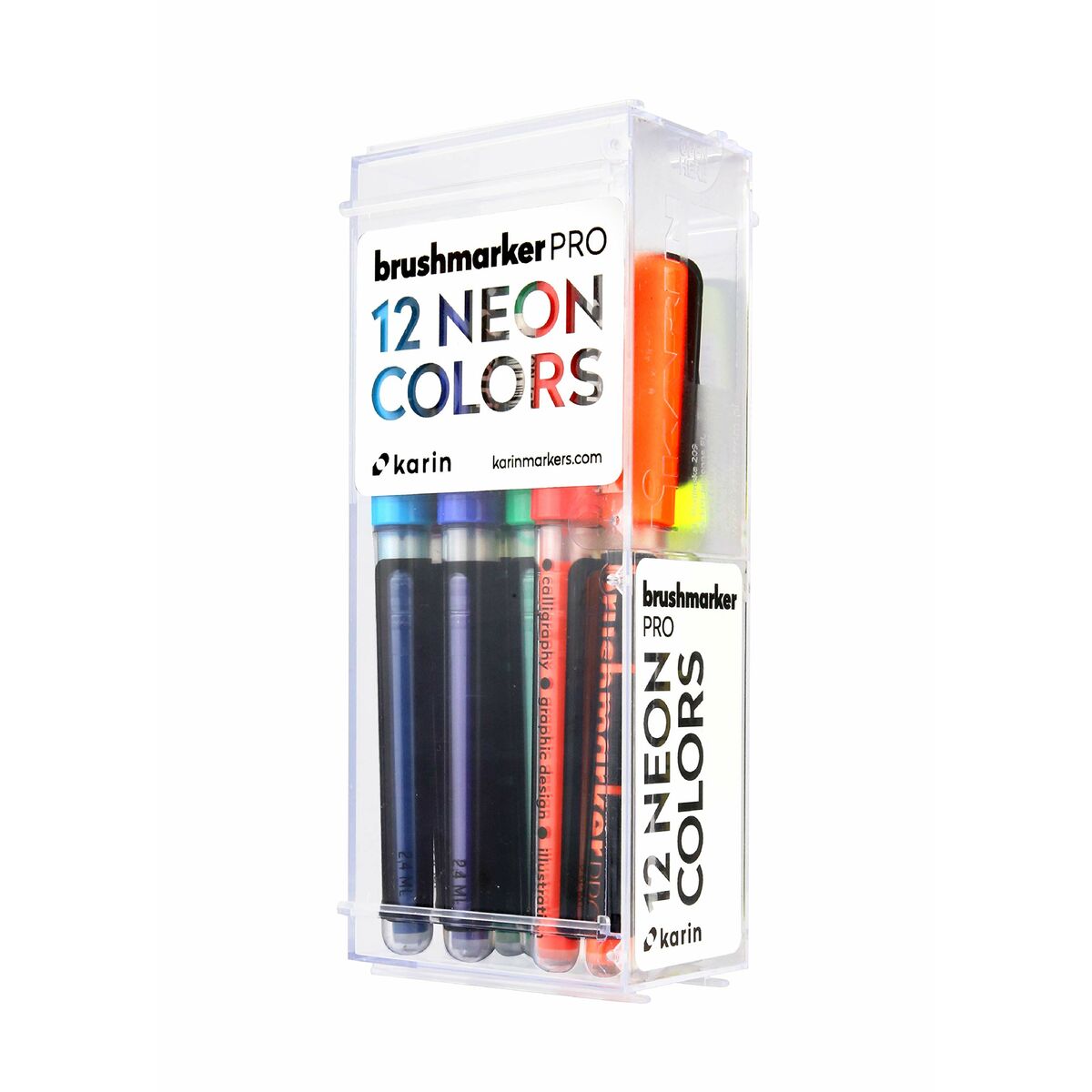 Tuschpennor Karin Brushmarker Pro Neon 12 Delar - 5