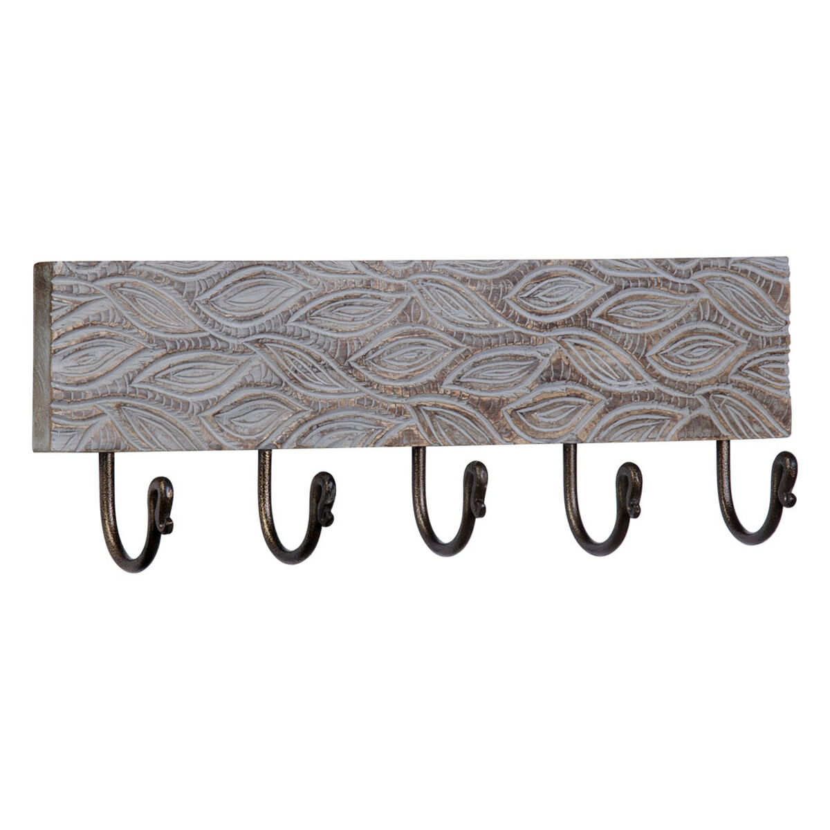 Väggmonterad rockhängare 45,5 x 7 x 15,5 cm Metall Trä - 7