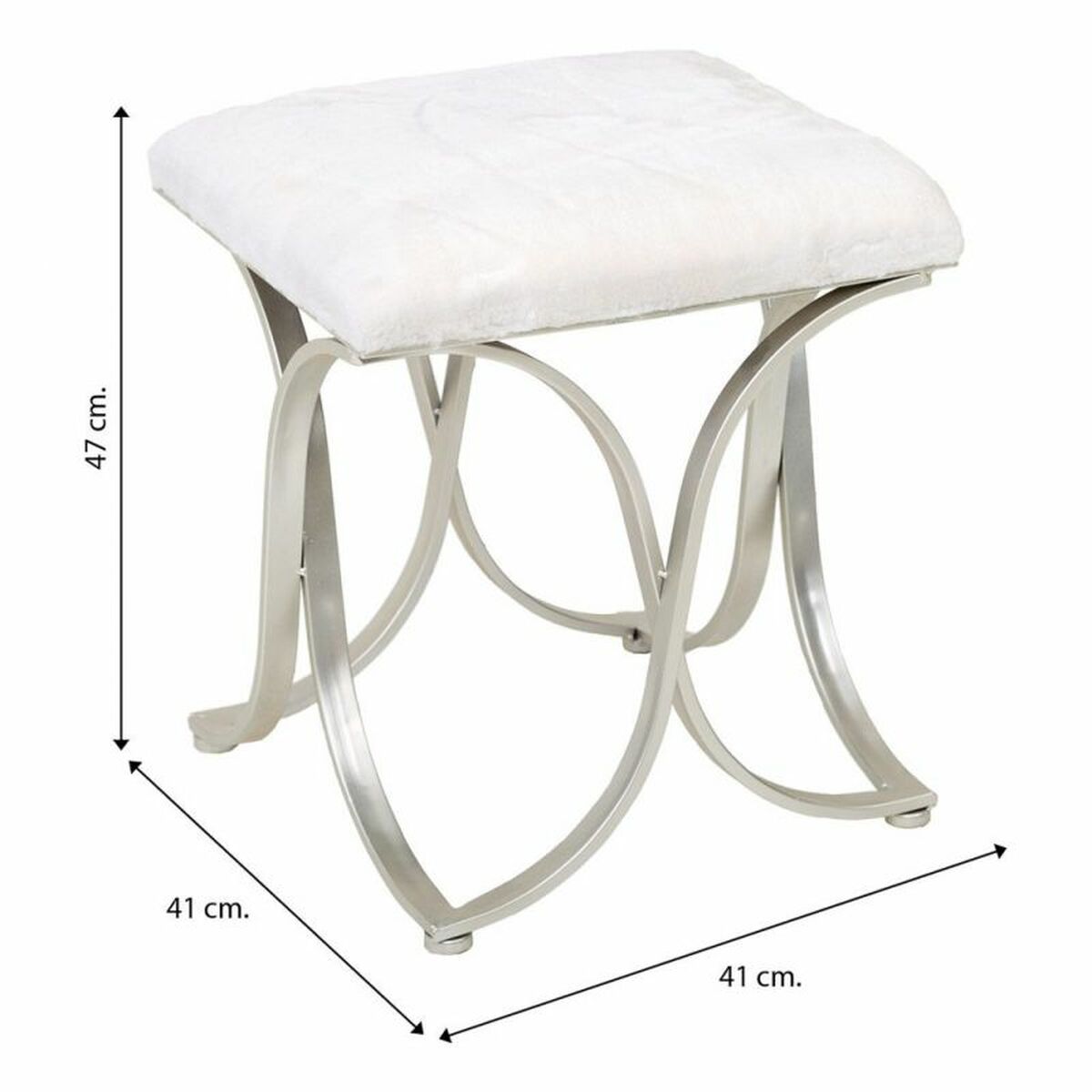 Sittpall Alexandra House Living Champagne Metall Badsvamp Trä MDF 41 x 47 x 41 cm - 7