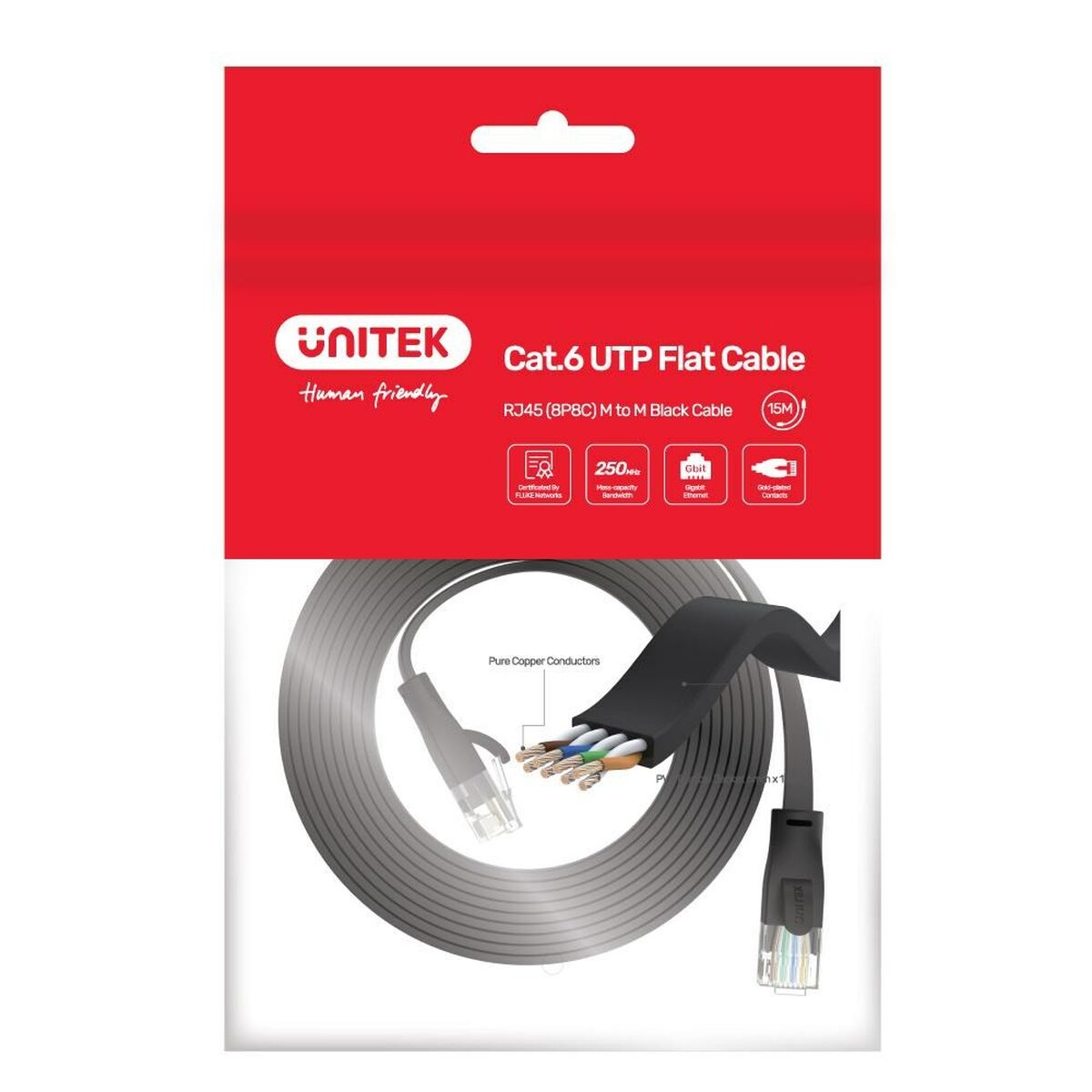 Nätkabel UTP Styv Kategori 6 Unitek C1812GBK 5 m