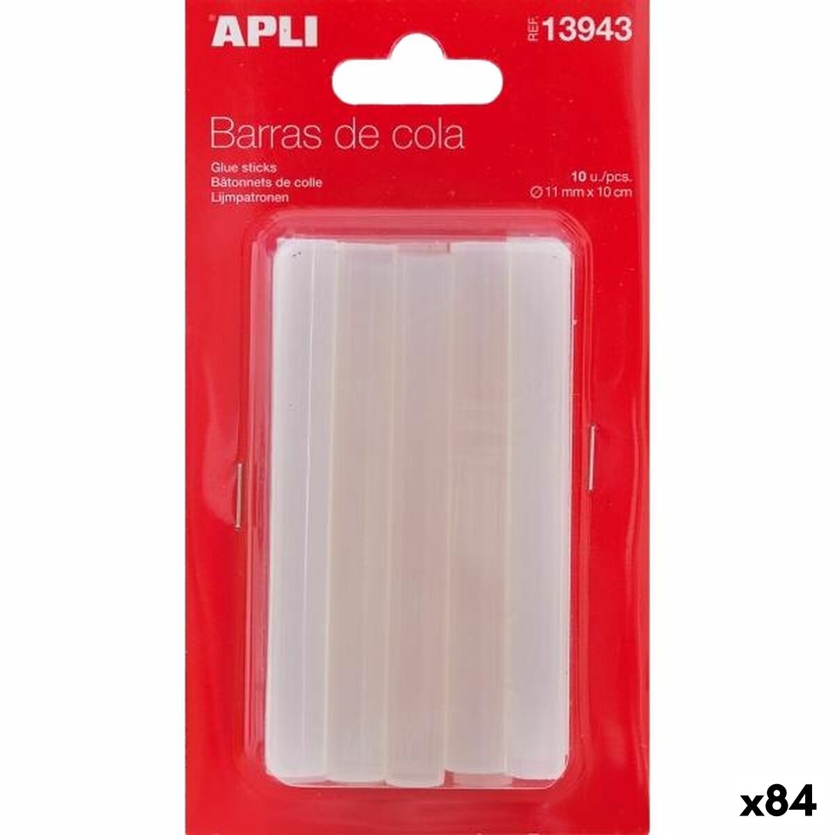 Smältlimstift Apli 10 Delar (84 Antal)
