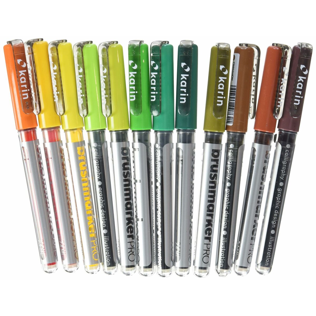 Tuschpennor Karin Brushmarker Pro - Sun and Tree Colours 12 Delar - 3