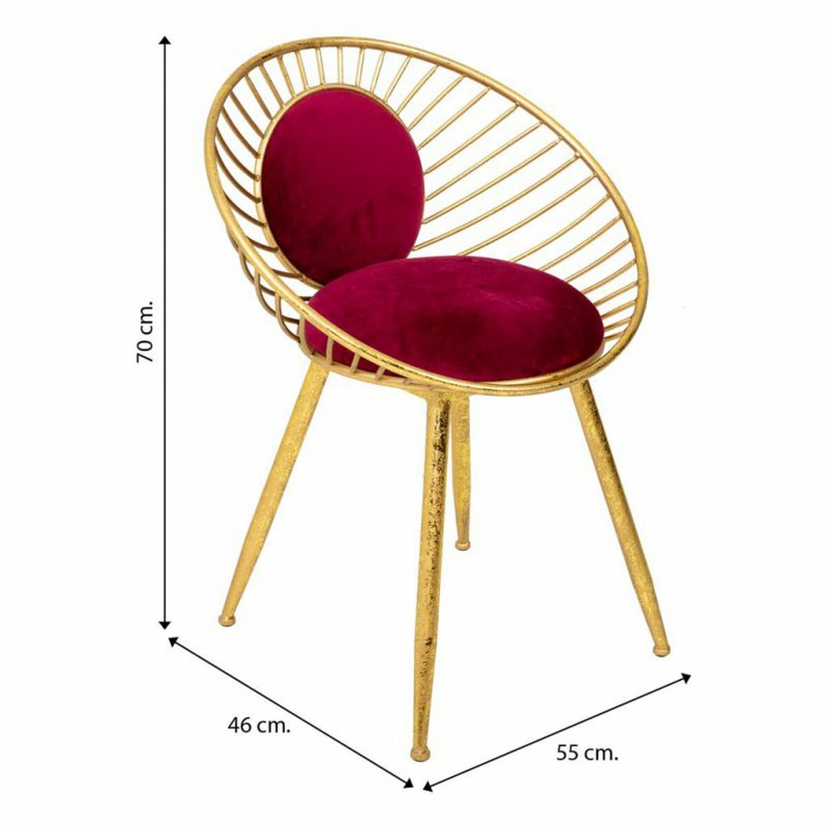 Sittpall Alexandra House Living Röd Gyllene 46 x 70 x 55 cm - 8
