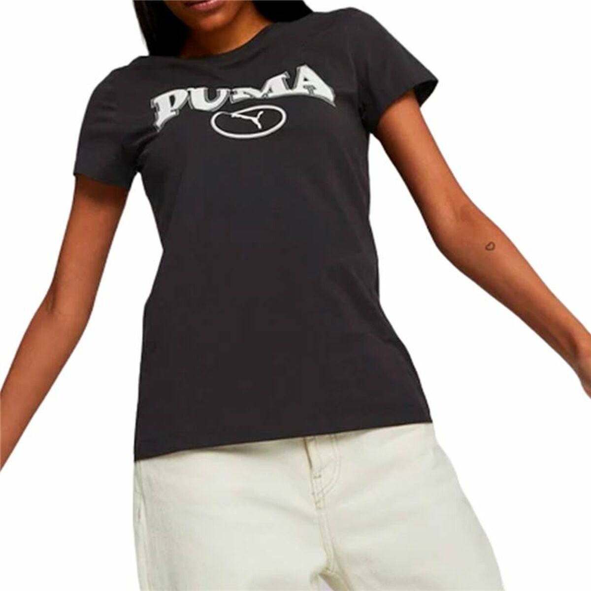 T-shirt med kortärm Dam Puma Squad Graphicc Svart - 3