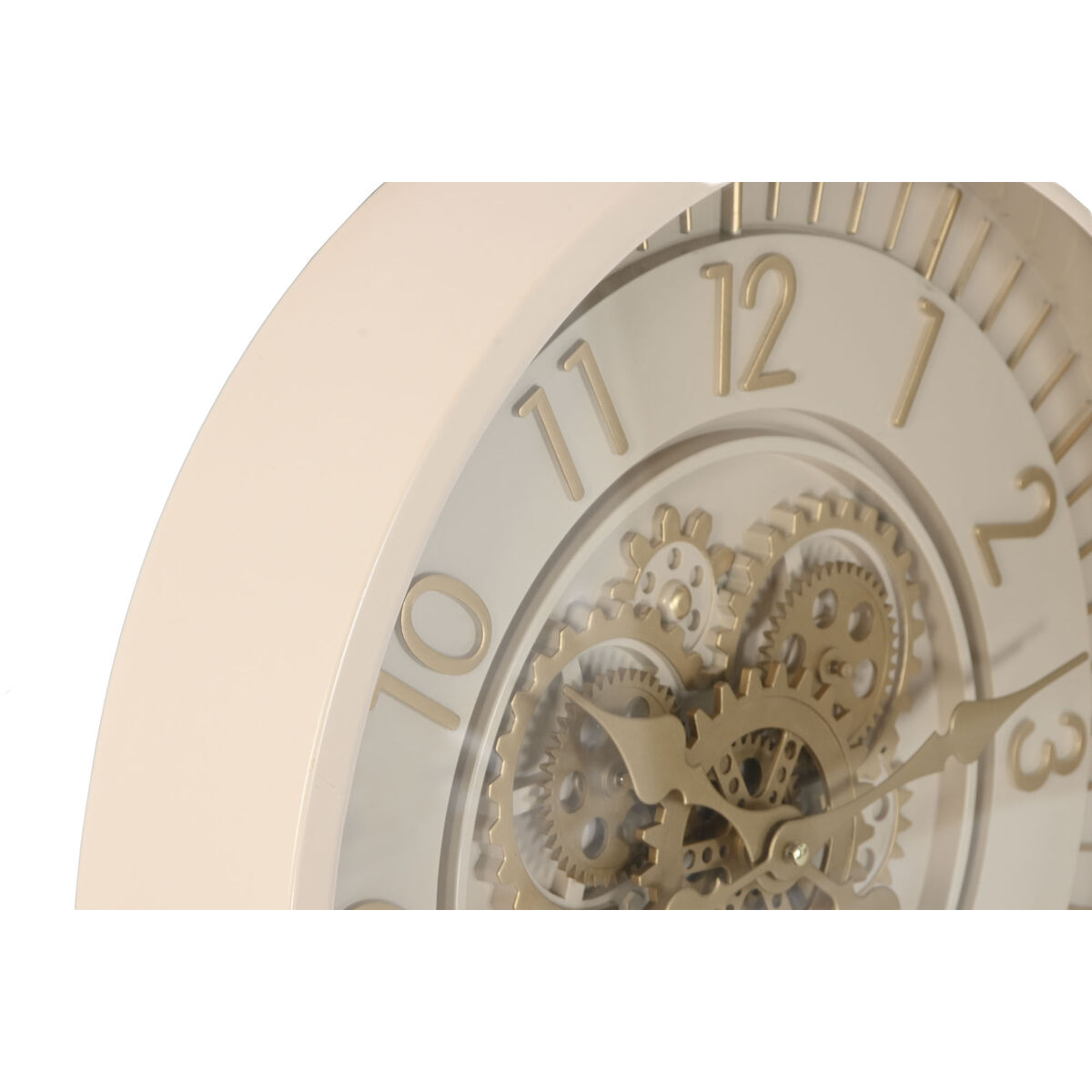 Väggklocka Home ESPRIT Beige Gyllene Glas Järn 46 x 8,5 x 46 cm - 2