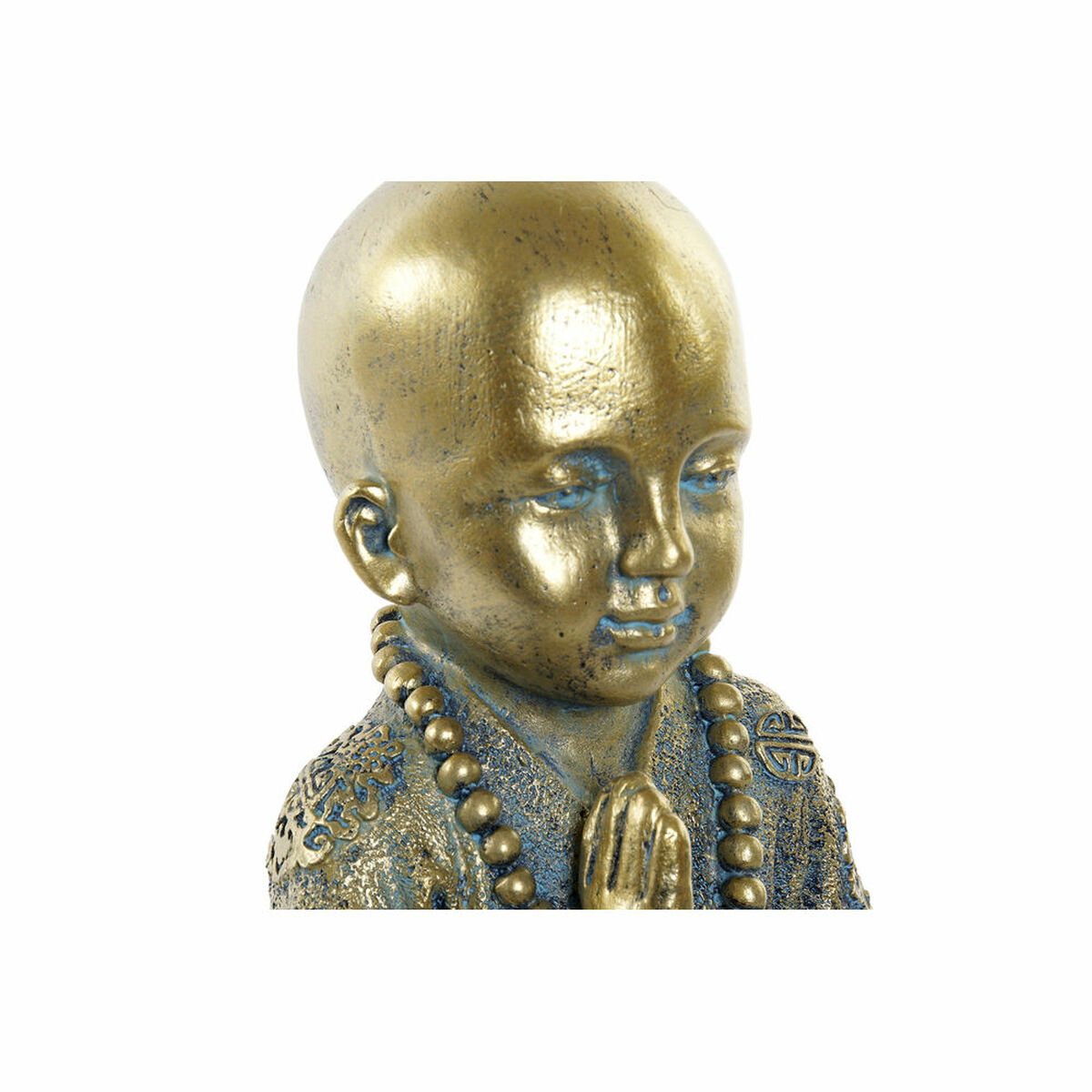 Prydnadsfigur DKD Home Decor Blå Multicolour Gyllene Munk Orientalisk 17 x 13,6 x 21,8 cm - 6