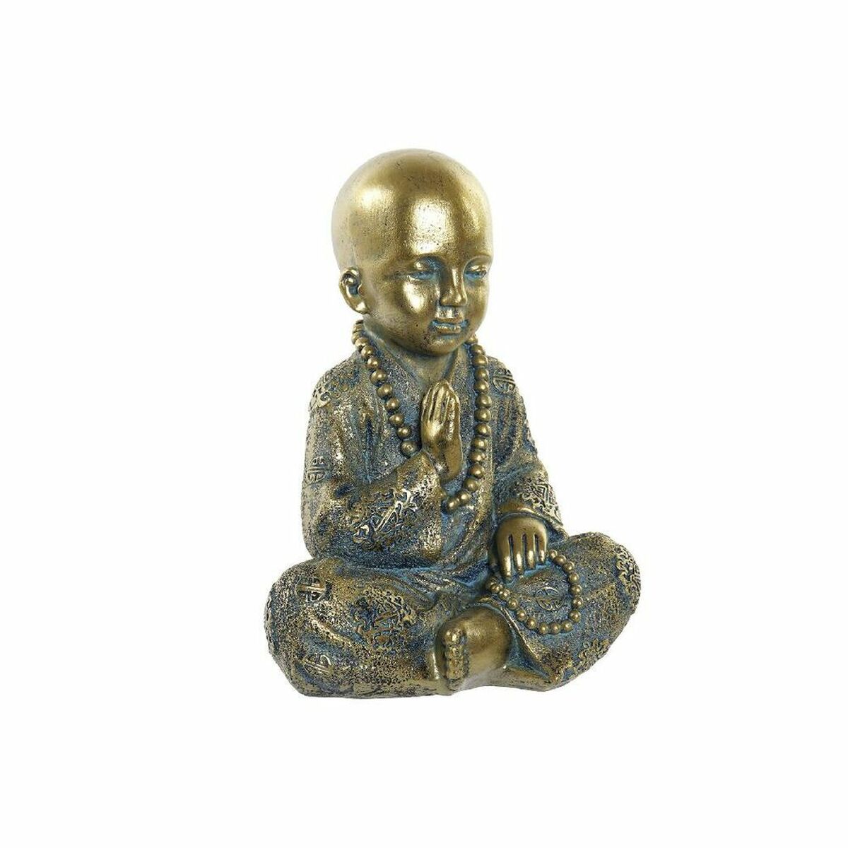 Prydnadsfigur DKD Home Decor Blå Multicolour Gyllene Munk Orientalisk 17 x 13,6 x 21,8 cm - 4