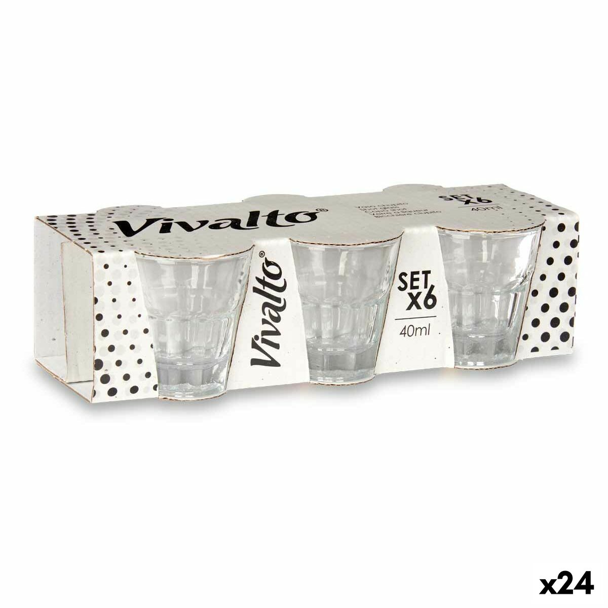 Set med snapsglas Vivalto RYG6074 Transparent Glas 40 ml (24 antal)