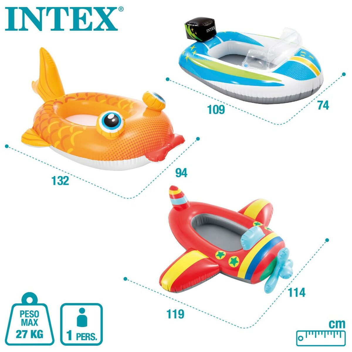 Uppblåsbar båt Intex 98 x 39 x 72 cm (24 antal) - 16