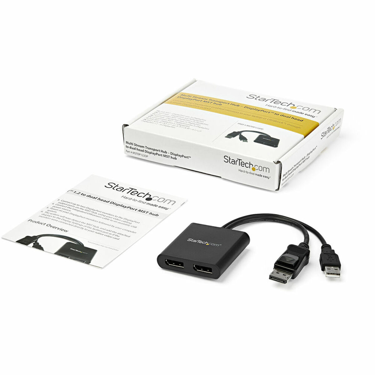 Splitter (filter) DisplayPort Startech MSTDP122DP Svart 4K Ultra HD - 20