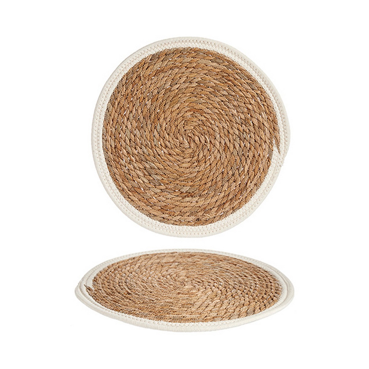Bordsunderlägg Vit Vit/Brun Naturell 35 x 1 x 35 cm - 2