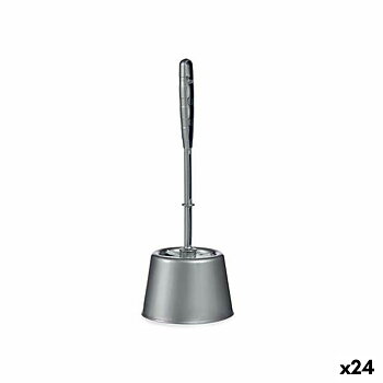 Toalettborste Silvrig Plast 13 x 36,5 x 13 cm (24 antal)