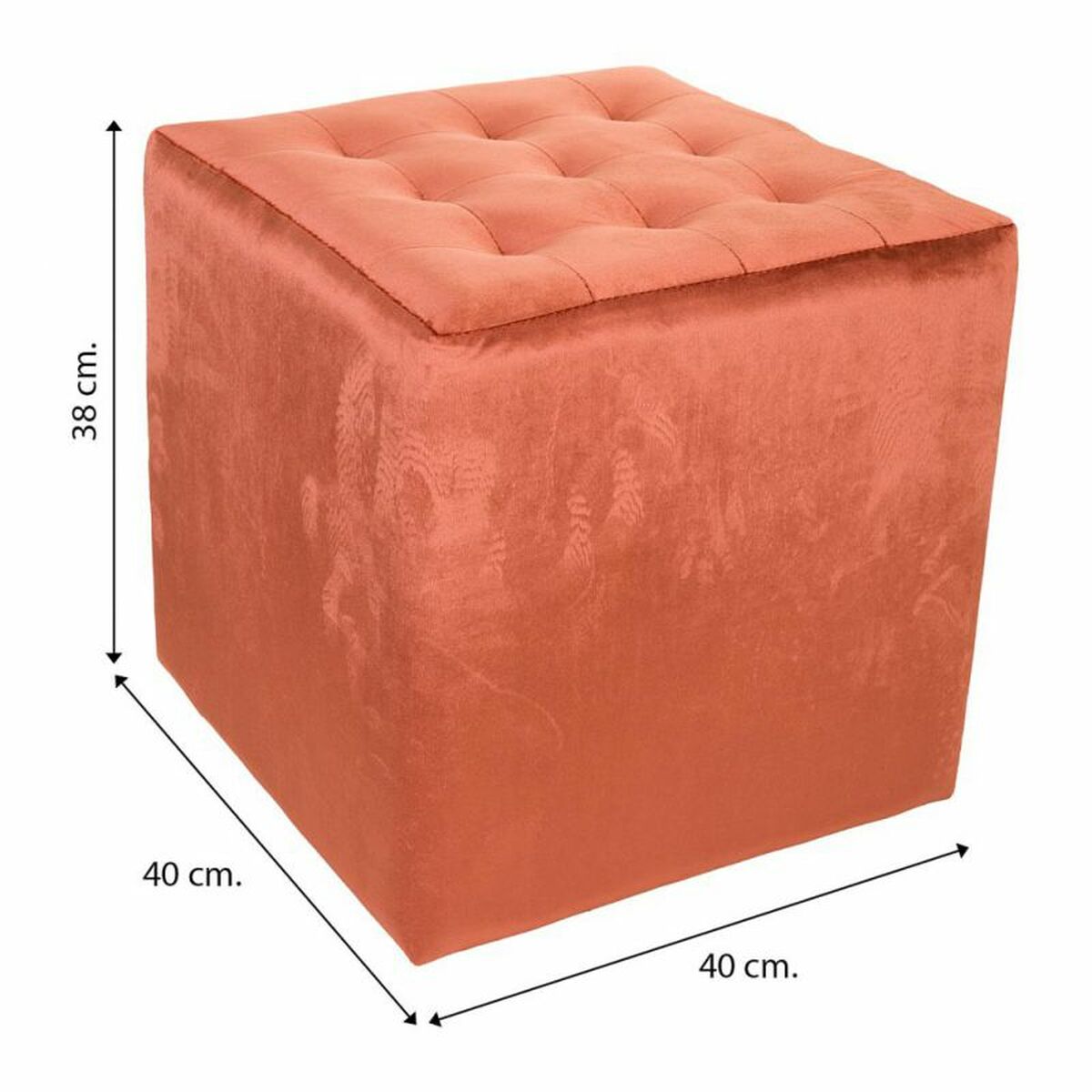 Sittpall Alexandra House Living Sammet Trä MDF 40 x 38 x 40 cm - 6