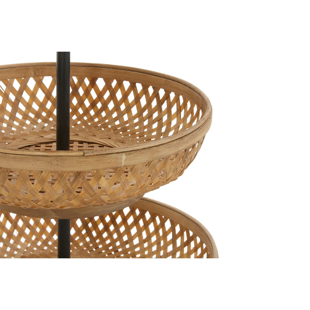 Fruktskål DKD Home Decor Svart Metall Brun Bambu 40 x 40 x 70 cm - 7