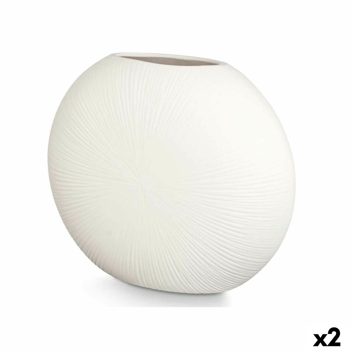 Vas Rund Vit Keramik 40 x 34,5 x 16 cm (2 antal)