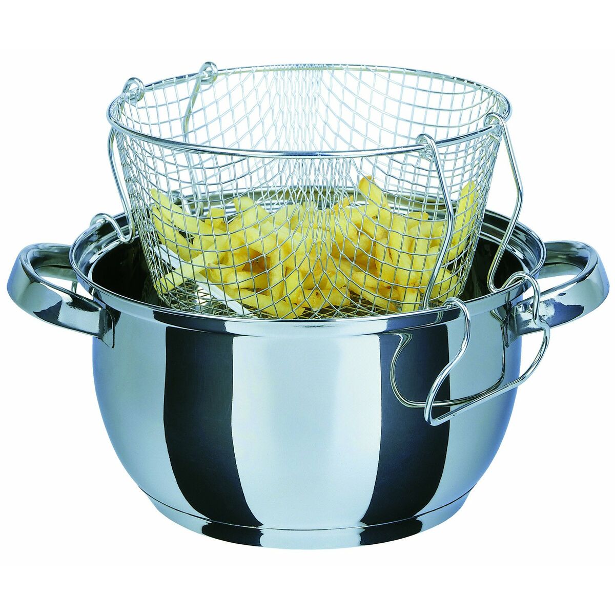 Stekpanna med Korg GSW Rostfritt stål Ø 22 cm Silvrig - 2