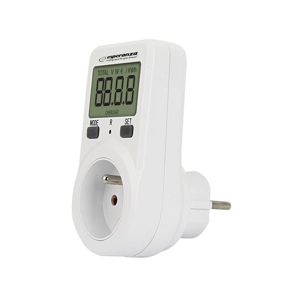 Kontakt med elförbrukningsmätare Esperanza ELA102 Vit 3680 W - 3