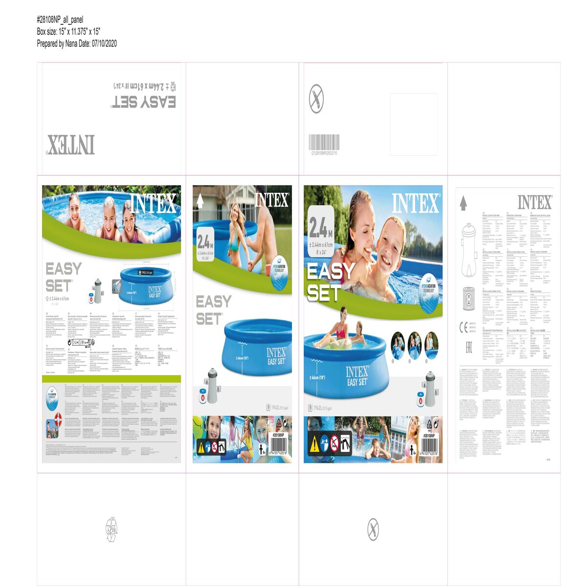 Upplåsbar bassäng Intex Easy Set 1942 l Rund Reningsverk för simbassäng (244 x 61 cm) - 4