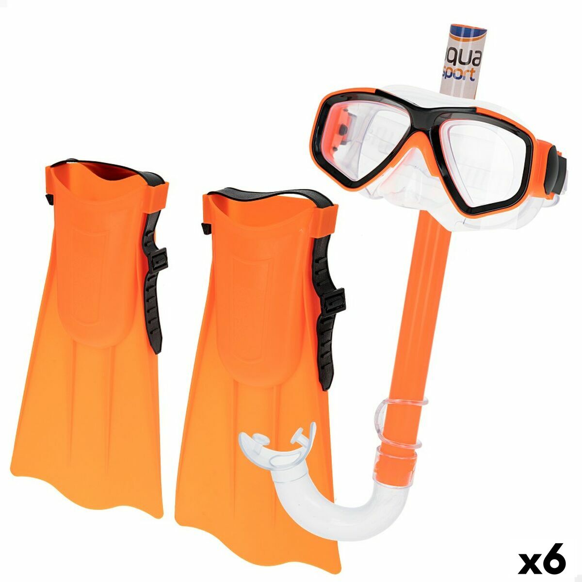 Dykmask med snorkel och simfötter Colorbaby (6 antal) - 12