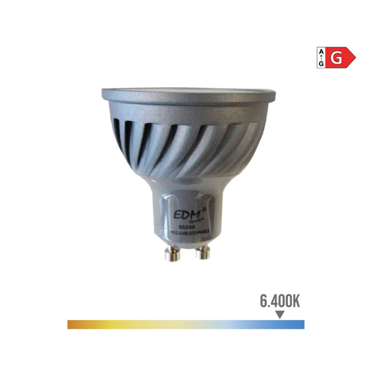 LED-lampa EDM 35288 G 6 W 45 W 42 W GU10 500 lm 480 Lm Ø 5 x 5,5 cm Justerbart (6400 K) - 5