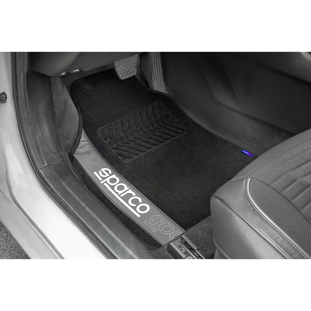 Set med bilgolvmattor Sparco F510 Matta Universal Svart Grå 4 Delar - 2