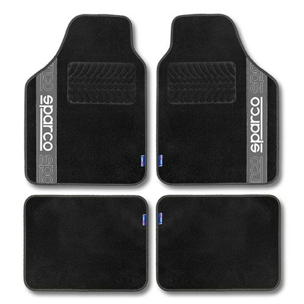 Set med bilgolvmattor Sparco F510 Matta Universal Svart Grå 4 Delar